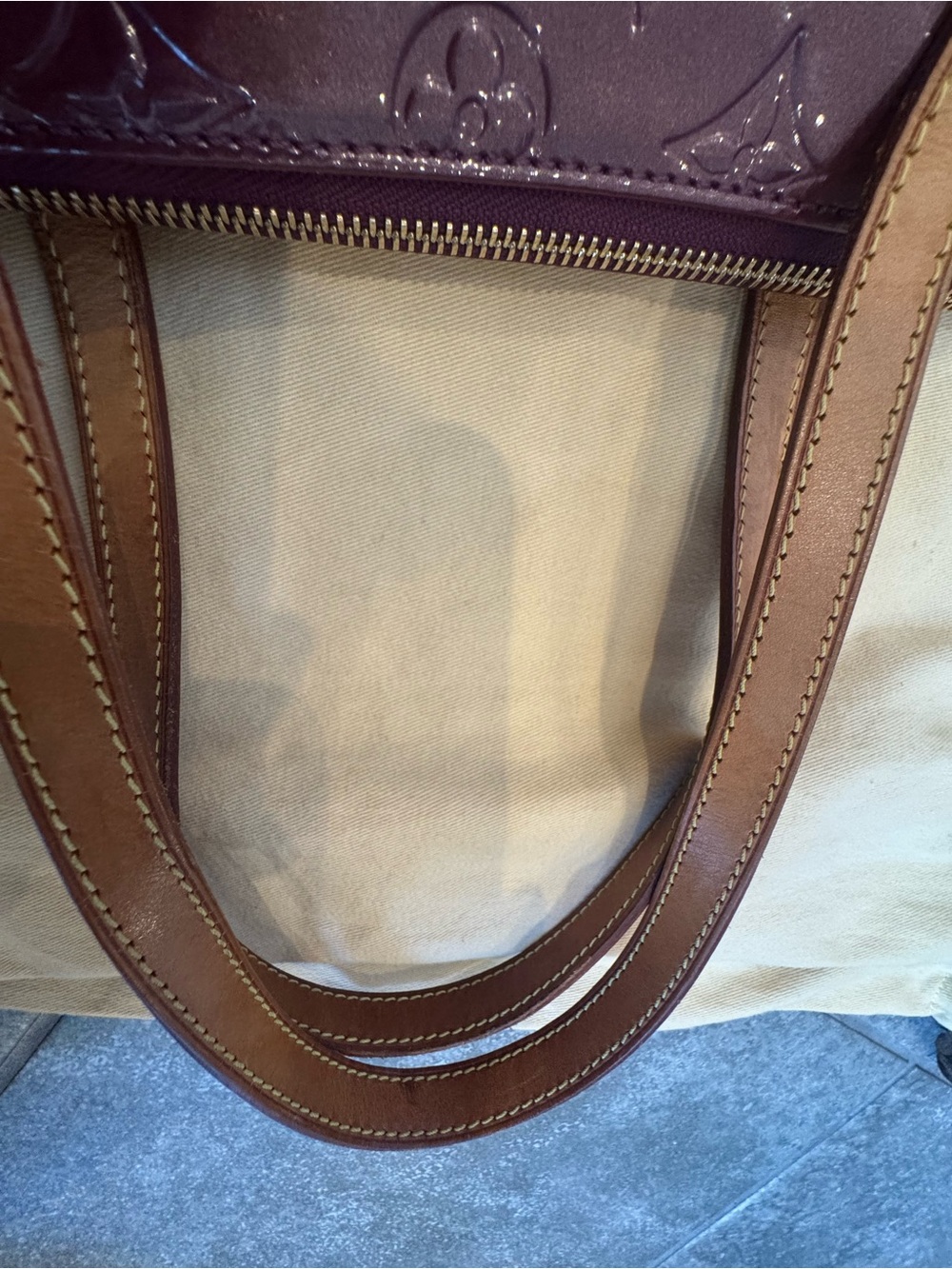 Louis Vuitton monogram vernis Bellevue GM zip Tote Bag Violet Purple - Picture 15 of 16
